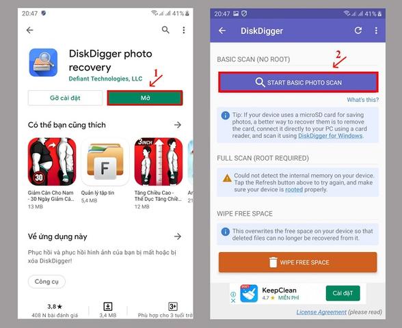 DiskDigger Photo Recovery - ứng dụng hiệu quả cho việc khôi phục ảnh đã xóa vĩnh viễn trên Android